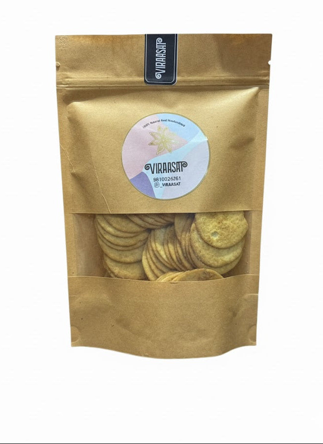 Rice Crisps | Baked Rice Crisps - Hand Made & Home Made - Gluten Free & No Added Preservatives - Viraasat - 200gm