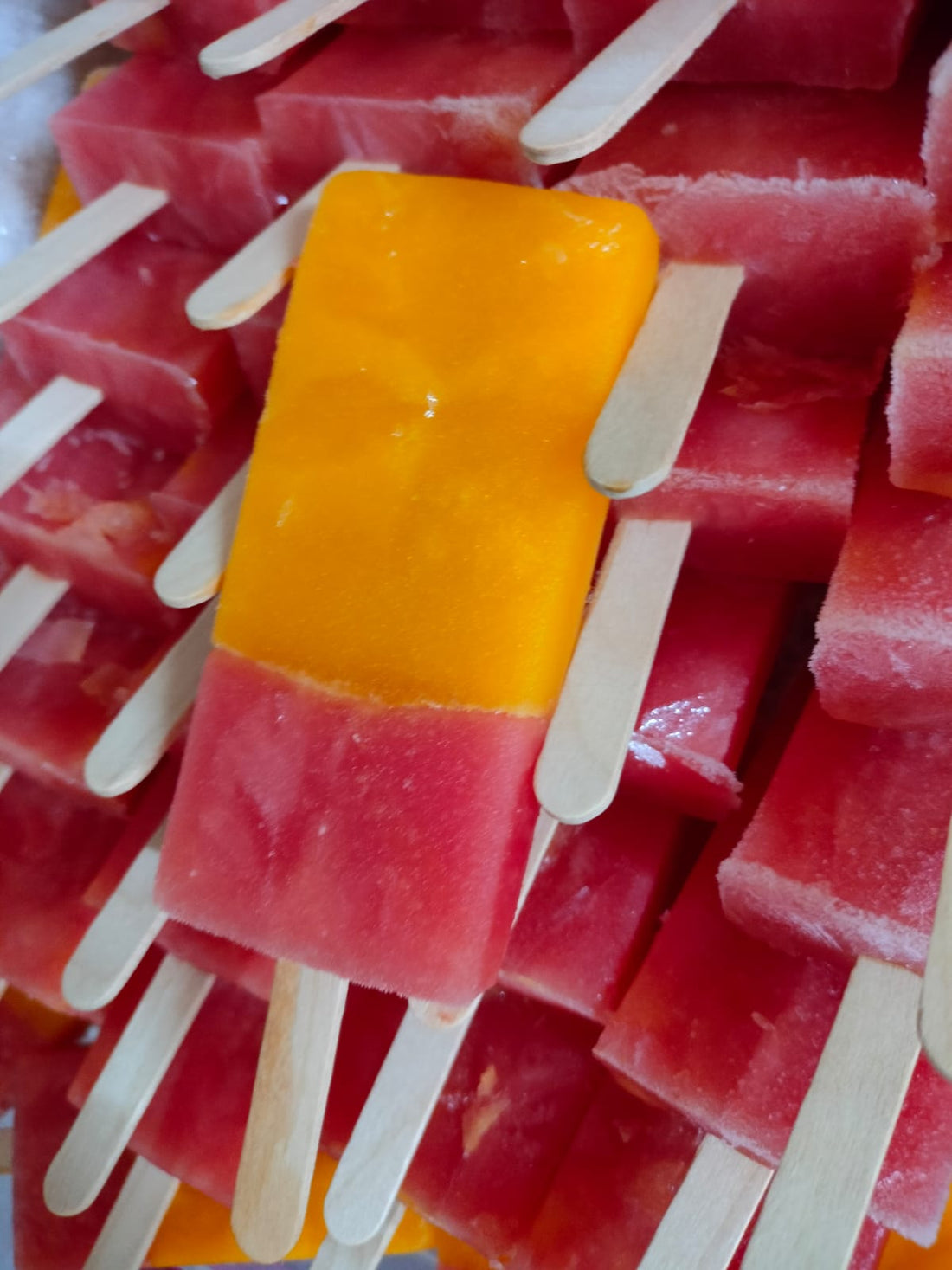 Ice Cream | Mango Watermelon Mixed- Popsicle Ice Cream- Fruit Ice Cream- 100% Natural Mango Orange  &amp; Watermelon - Refreshing Summer Fruit Blend- No Artificial Colors, No Synthetic Flavors - Nature&