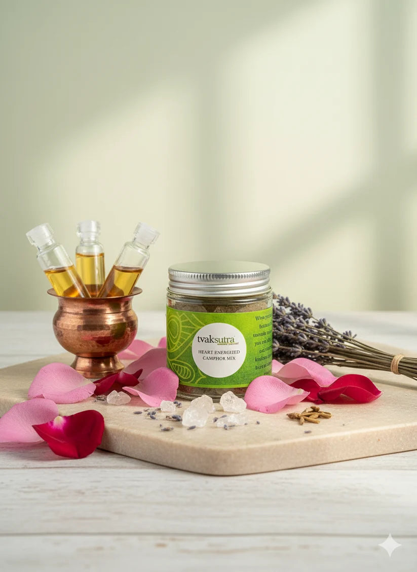 Camphor Blend- Heart Energized Camphor Mix -Cleanse Spaces and Uplift Energy- Tvaksutra -70gm