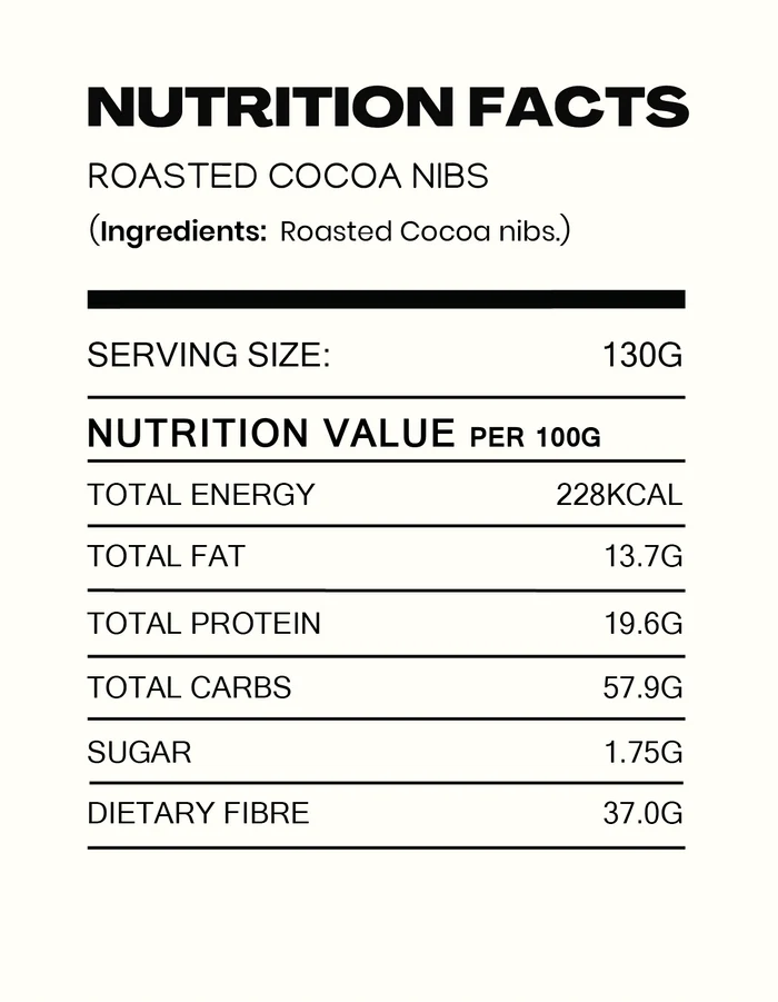Chocolate | Roasted Cocoa Nibs - Made in Kerala from Single - Origin Cocoa – Vegan -No Vegetable Oil, No Artificial Flavours- Cocoacraft – 130gm