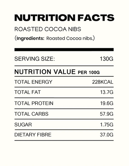 Chocolate | Roasted Cocoa Nibs - Made in Kerala from Single - Origin Cocoa – Vegan -No Vegetable Oil, No Artificial Flavours- Cocoacraft – 130gm