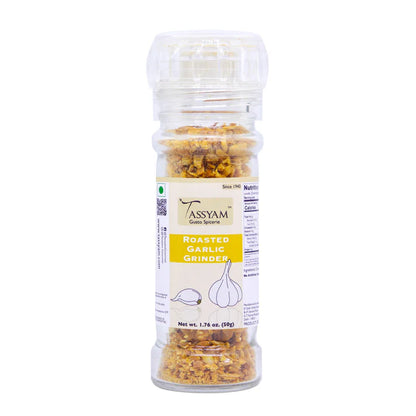 Garlic | Roasted Garlic Grinder - No Artificial Colours &amp; No Added Flvours - Tassyam Organics - 50gm Bottle