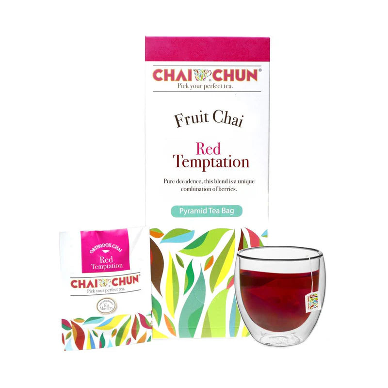 Tea | Red Temptation (Fruit Chai) - Pyramid Tea Bag - Chai Chun – 16 Tea Bag