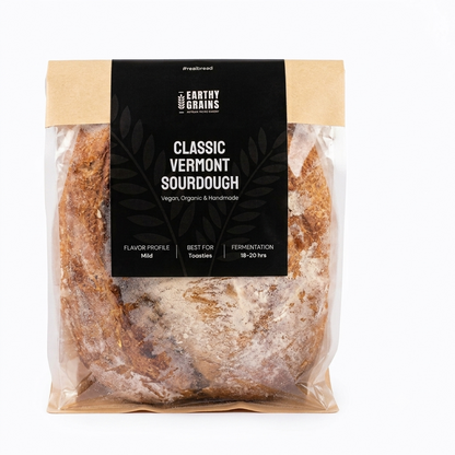 Bread | Classic Vermont Sourdough-Vegan, Organic &amp; Handmade - Earthy Grains - 600gm