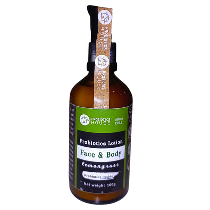 Face &amp; Body Lotion | Lemongrass - Probiotics Lotion - Vegan, Chemical Free &amp; Palm Oil Free - Probiotic House - 100gm