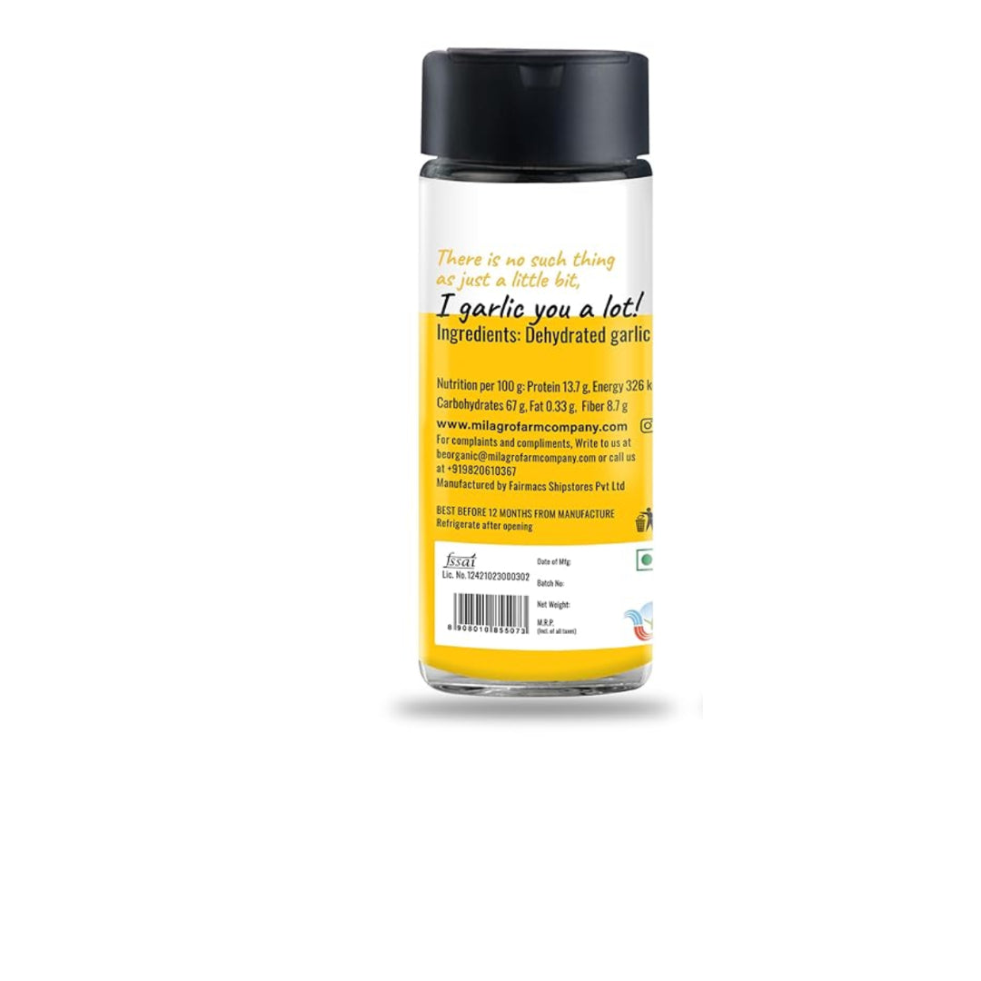 Seasoning | Garlic Powder - Organic – Over 200 Cloves Of Garlic Inside – Milagro Farm Co. – 50gm