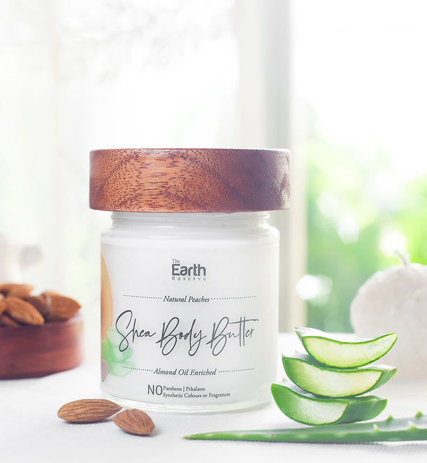 Natural Peaches Shea Body butter, Almond Oil Enriched - The Earth Reserve - 160gm
