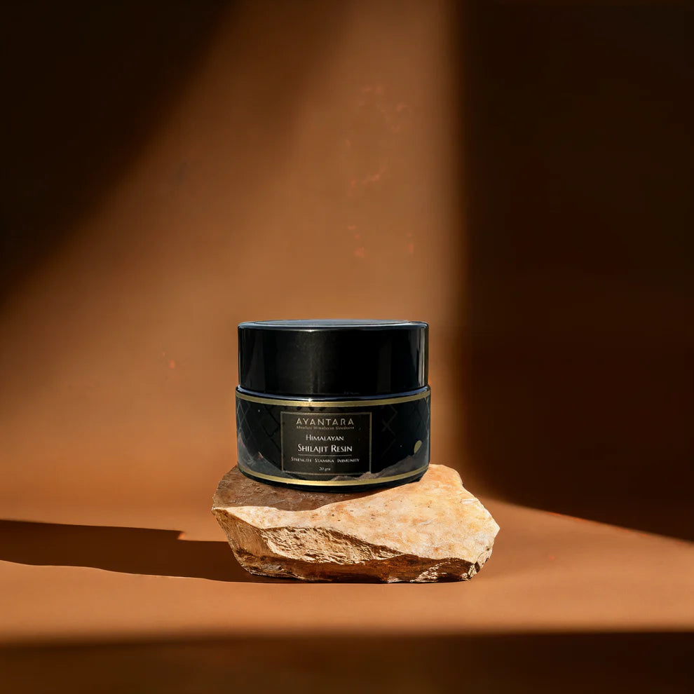 Shilajit | Himalayan Shilajit Resin - Surya Tapi Purified - 100% Pure &amp; Natural - 82% Fulvic - From Gangotri Glacier - Vegan, Gluten Free, No Sugar, Soy Free, Heavy Metal Free, No Additives, Fillers &amp; Preservatives Free - Ayantara - 20gm