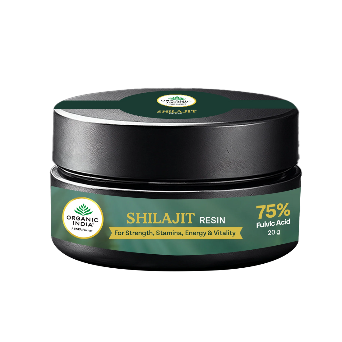 Shilajit Resin - Tested For Heavy Metals -Pure Shilajit - 75% Fulvic Acid -For Strength, Stamina, Energy &amp; Vitality No Additives, Fillers &amp; Preservatives Free - Organic India - 20gm