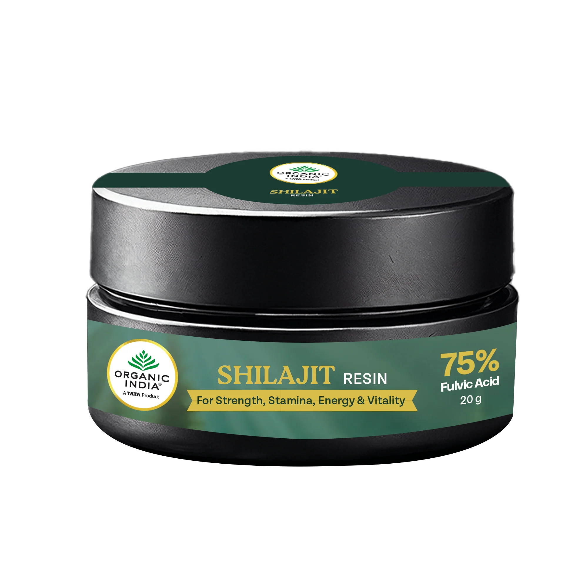Shilajit Resin - Tested For Heavy Metals -Pure Shilajit - 75% Fulvic Acid -For Strength, Stamina, Energy &amp; Vitality No Additives, Fillers &amp; Preservatives Free - Organic India - 20gm