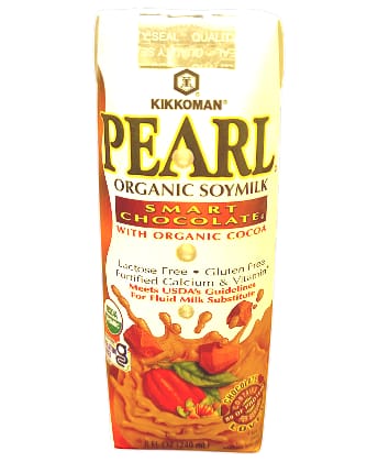 Soy Milk | Pearl (With Organic Cocoa) - Smart Chocolate - USDA Organic - Gluten Free, Lactose Free, Fortified Calcium &amp; Viatmins - Kikkoman - 240ml