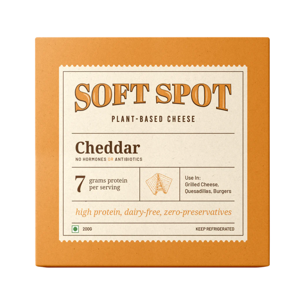 Vegan Cheddar Cheese | Pasteurized - Gluten Free, Dairy Free & Lactose Free - Soft Spot Foods – 200gm