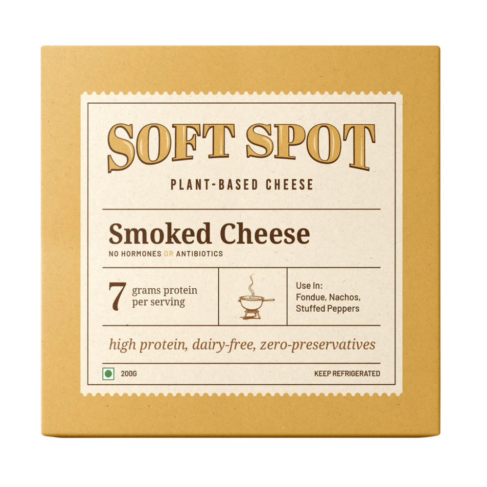 Vegan Cheese | Smoked Cheese – Pasteurized - Gluten Free, Dairy Free & Lactose Free - Soft Spot Foods - 200gm