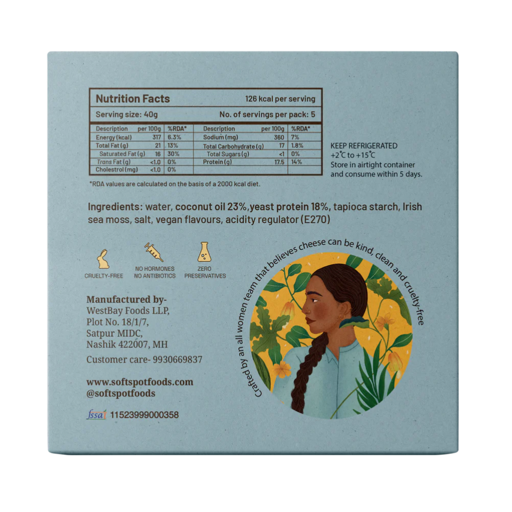 Vegan Soft Mozzarella Cheese | Spread &amp; Melts - Pasteurized - Gluten Free, Dairy Free &amp;amp; Lactose Free – Soft Spot Foods – 200gm