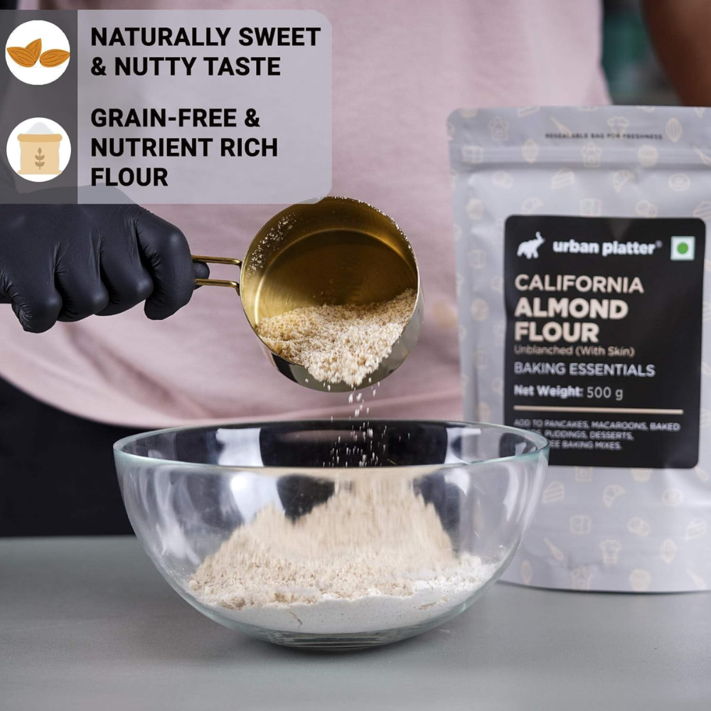 Almond Flour  | California - Unblanched (With Skin) - Baking Essentials - Gluten Free - Urban Platter - 500gm