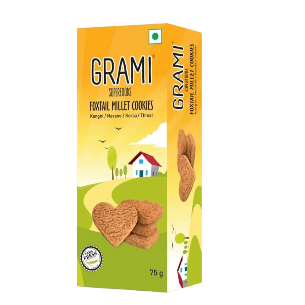 Cookies | Foxtail  Millet – Foxtail Millet Cookies | Lactose Free | Gluten Free Snack -Grami Super Foods– 75gm