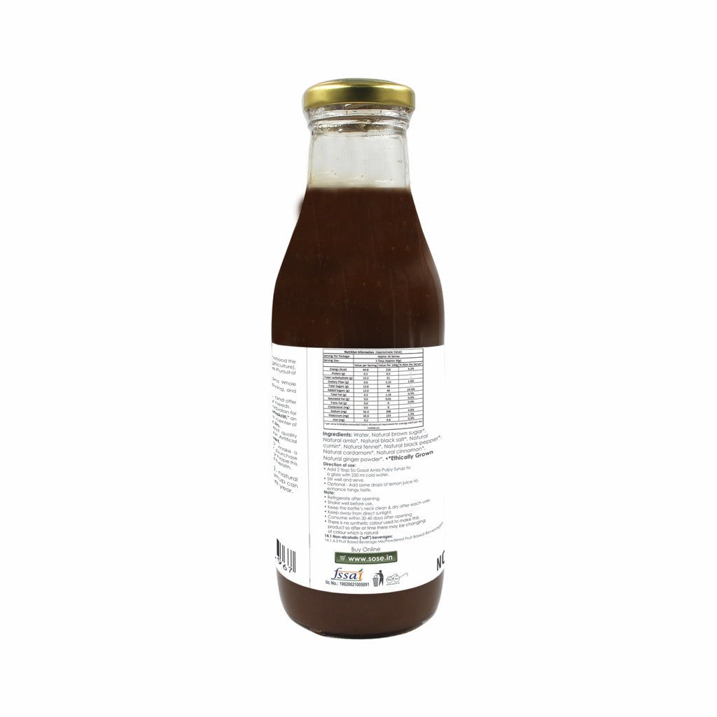 Syrup | l Amla Pulpy Syrup (Made With Natural And Ethical Ingredients) - Natural - Sulphur Free, Cane Free, No Colors, No Preservatives &amp; No Artificial Flavour - So Good - 500ml