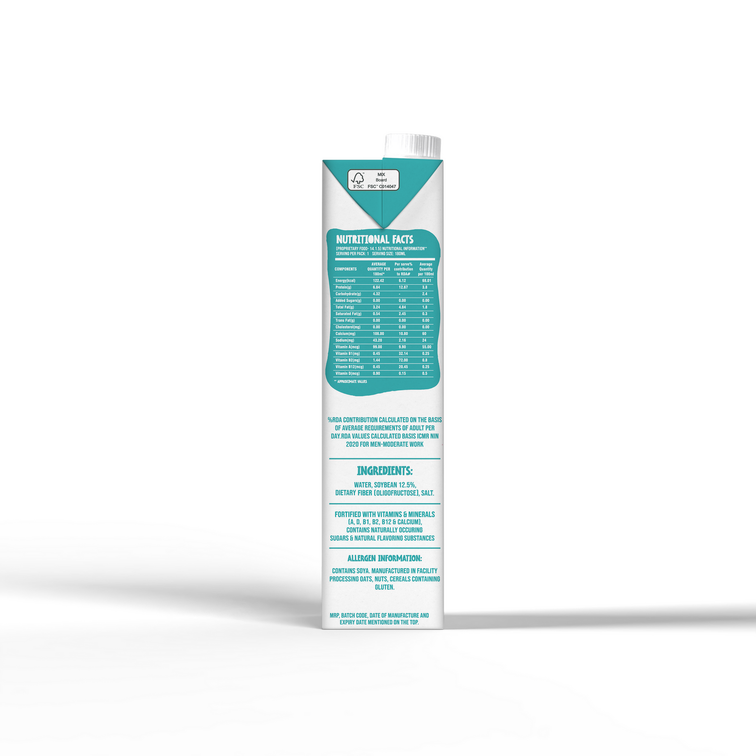 Soy Drink | Unsweetened - Cruelty Free, Non Gmo, No Added Sugar, Preservatives, Cholesterol, No Artificial Flavors &amp; Colors - VDC - 1000ml