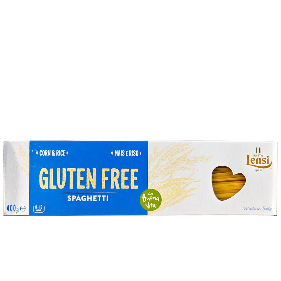 Pasta | Spaghetti Pasta (Made By Corn &amp;amp; Rice) – Made In Italy – Gluten Free &amp;amp; Lactose Free – Pasta Lensi – 400gm