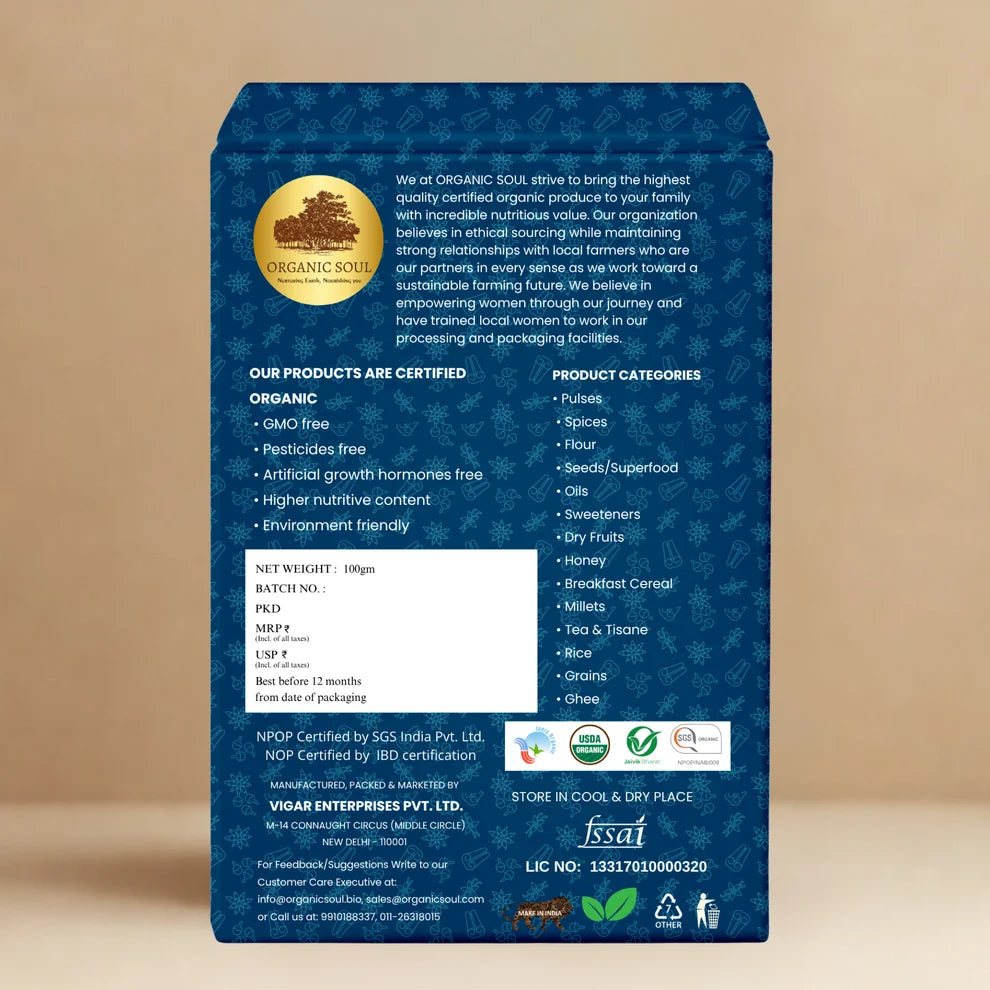 Cardamom | Green Cardamom – USDA Organic – No Chemical &amp; No Added Preservatives – Organic Soul – 50gm
