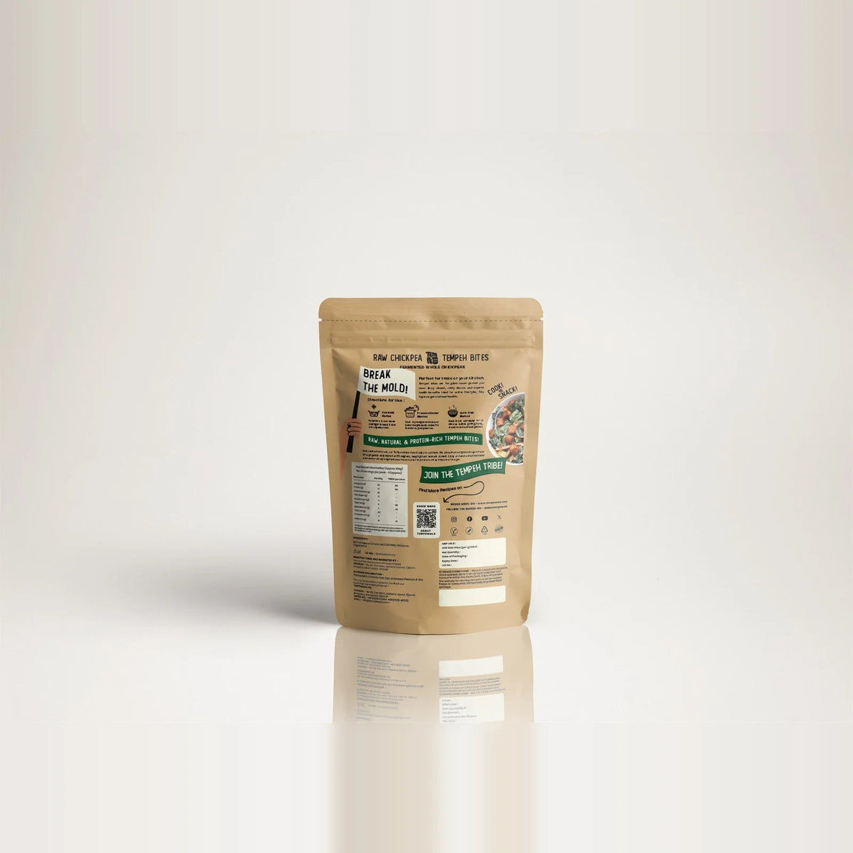 Tempeh Bites | Raw Chickpea Tempeh Bites (27g Protein)- Dehydrated Supercubes, Fermented Whole Chickpeas (Raw Chickpea) -Vegan, Gluten Free - No Artificial Color , Soy-Free &amp; No Artificial Preservatives – Tempewala – 100gm