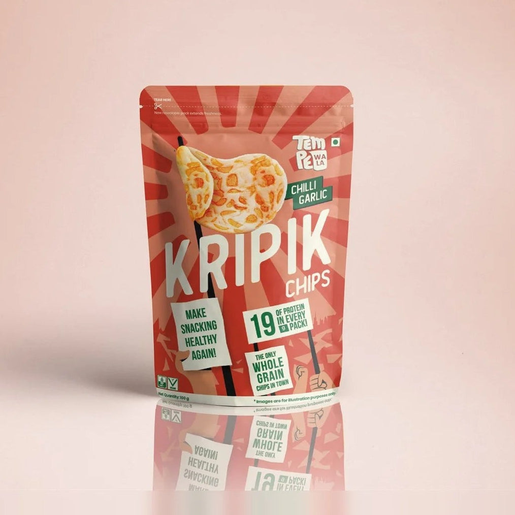Chips | Kripik Tempeh Chilli Garlic Chips (19g Protein) -Vegan, Gluten Free,  No Artificial Color ,Palm Oil &amp; No Artificial Preservatives – Tempewala – 100gm