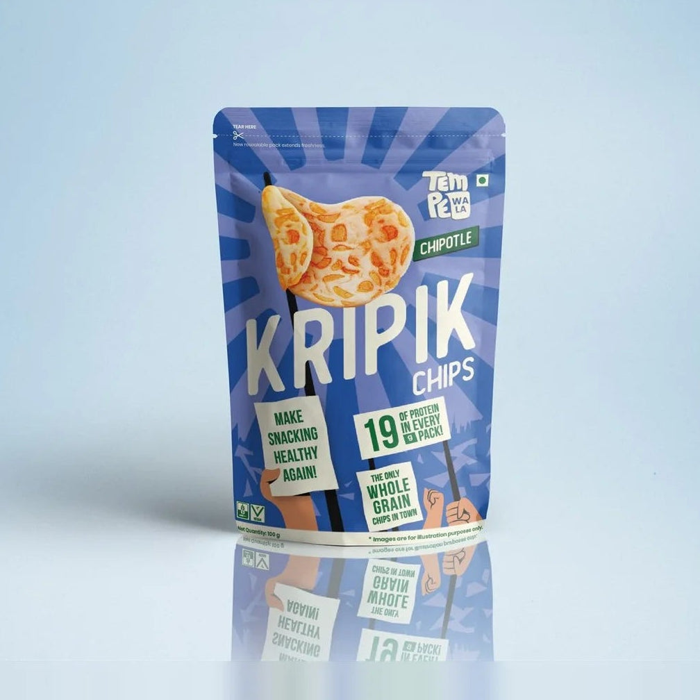 Chips | Chipotle Chips (19g Protein) -Kripik Tempeh-Vegan, Gluten Free - No Artificial Color ,Palm Oil &amp; No Artificial Preservatives – Tempewala – 100gm