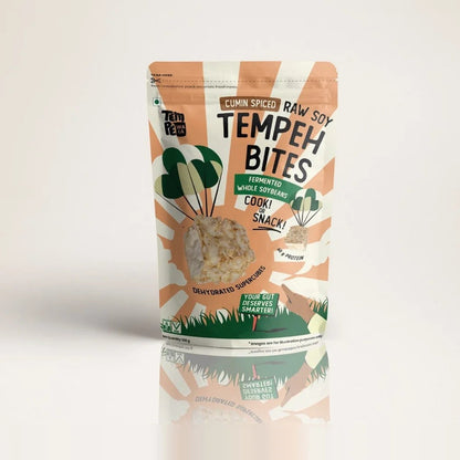 Tempeh Bites | Soy Tempeh Bites Cumin (60g Protein)- Dehydrated Supercubes, Fermented Whole Chickpeas (Raw Chickpea) -Vegan, Gluten Free - No Artificial Color , Soy-Free &amp; No Artificial Preservatives – Tempewala – 100gm