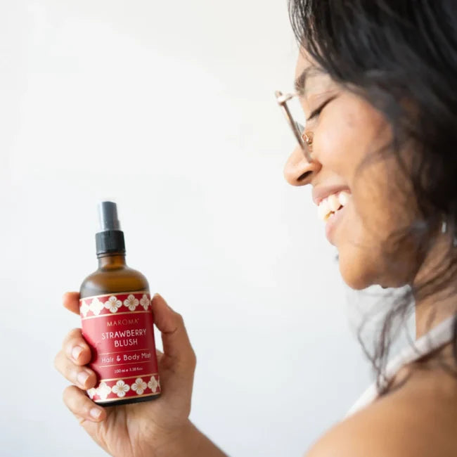 Hair &amp; Body Mist | Strawberry Blush (Hair &amp; Body Mist) -Sweet, Irresistible, Softening- Cruelty Free, Earth Friendly- Maroma - 100ml
