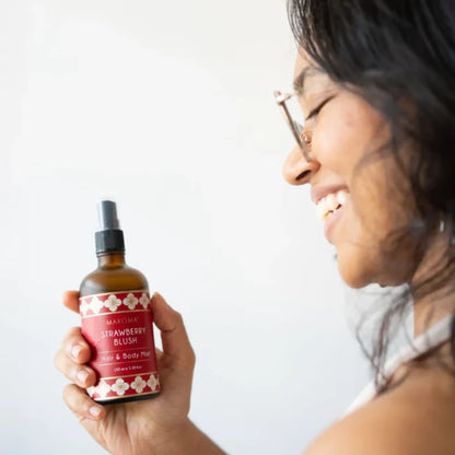 Hair &amp; Body Mist | Strawberry Blush (Hair &amp; Body Mist) -Sweet, Irresistible, Softening- Cruelty Free, Earth Friendly- Maroma - 100ml