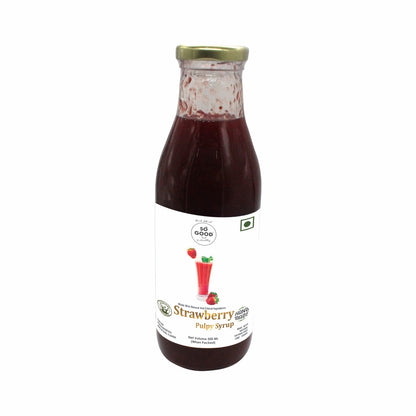 Syrup | Strawberry Pulpy Syrup (Made With Natural And Ethical Ingredients) - Natural - Sulphur Free, Cane Free, No Colors, No Preservatives &amp; No Artificial Flavour - So Good - 500ml