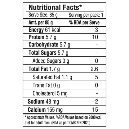 Yogurt | Greek Yogurt - Strawberry - 5g Protein - No Added Preservatives &amp; No Added Sugar - Epigamia - 85gm