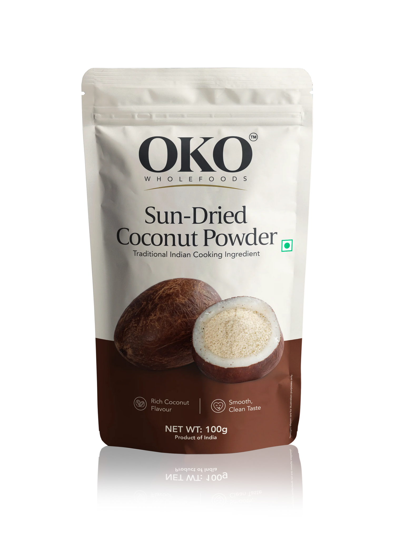 Powder | Sun-Dried Coconut Powder - Rich Coconut Flavour, Smooth Clean Taste- No Preservatives - OKO Whole Food -100gm
