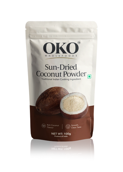 Powder | Sun-Dried Coconut Powder - Rich Coconut Flavour, Smooth Clean Taste- No Preservatives - OKO Whole Food -100gm