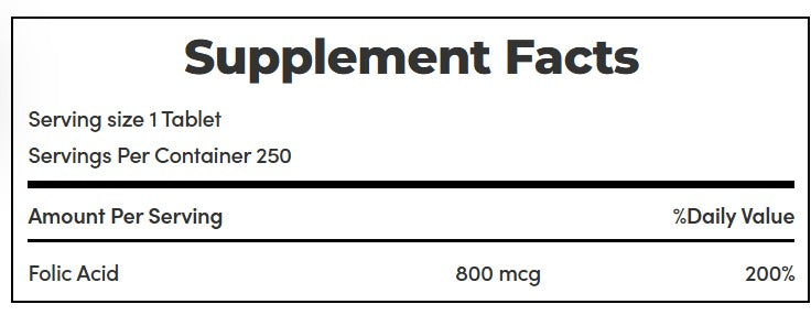 Folic Acid | Supports Cariovascular Health - Gluten Free, No Artificial Flavor, Sugar Free, Dairy Free, No Soy &amp; Sodium Free - Nature&