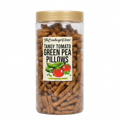 Green Pea Pillows (Tangy Tomato) - No Onion, No Garlic-No Palm Oil, No Msg &amp; Preservatives Free – The Cow Boys Farm - 250gm