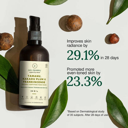 Tamanu, Kakadu Plum &amp;amp; Frankincense Organic Face Wash - Juicy Chemistry - 100ml