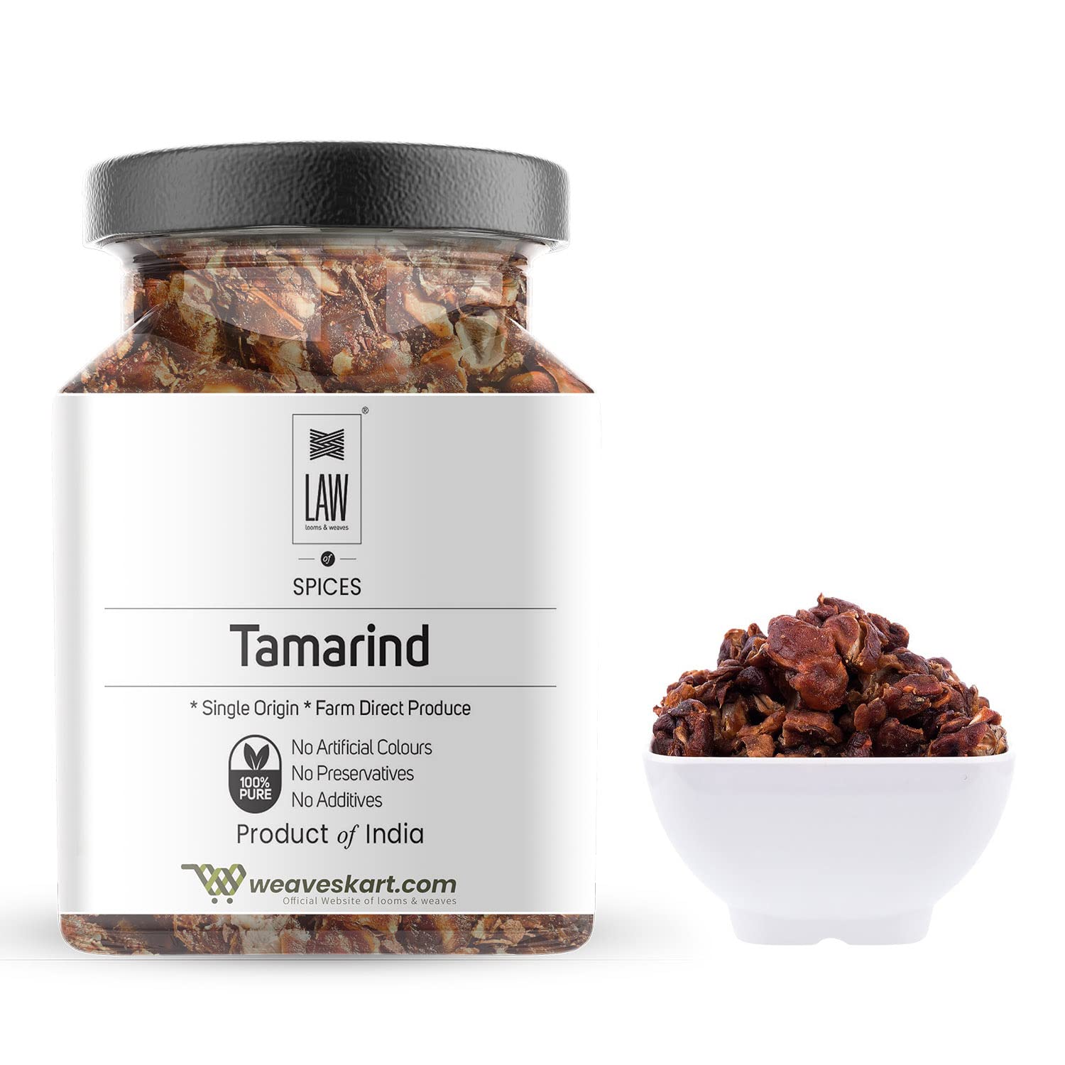 Tamarind  | Vegan, Gluten Free, Non GMO, No Artificial Colours &amp; No Added Preservatives - Looms And Weaves – 200gm