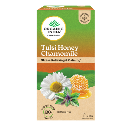 Tulsi Honey Chamomile – Caffeine Free - Organic India – 25Tea Bags