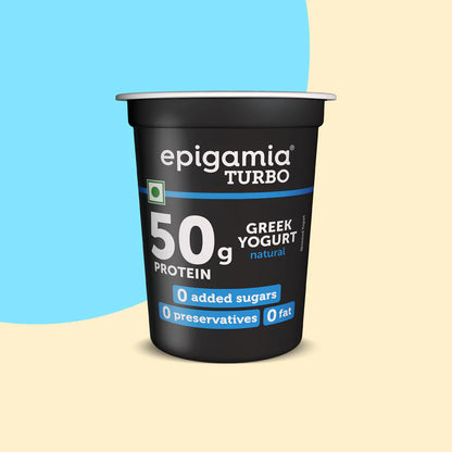 Yogurt | Turbo - Protein Yogurt - 50gm Protein - Natural - Fat Free, No Added Sugar &amp;amp; No Added Preservatives - Epigamia - 460gm