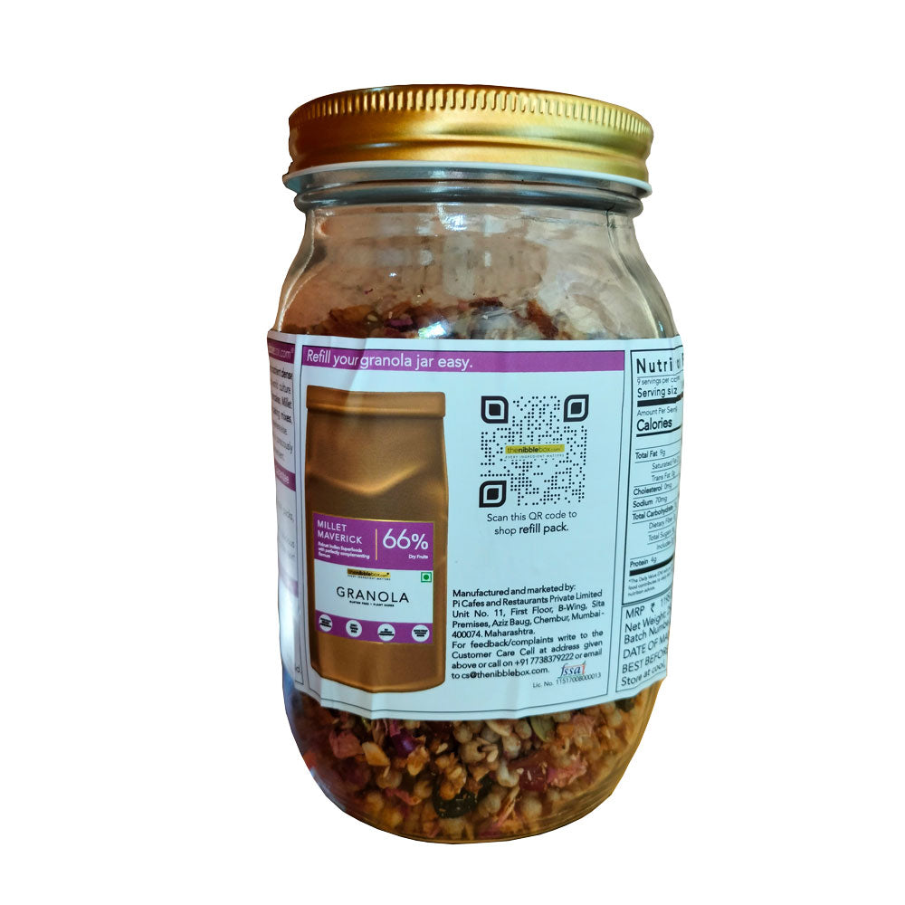 Millet Maverick - Granola - Vegan, Gluten Free &amp;amp; Zero Processed Sugar - The Nibble Box - 250gm