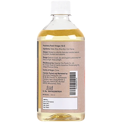 Rice Vinegar | Japanese Style Cooking (Hon-Mirin) – Sweet Rice Hon Mirin, Perfect for Soups -Traditionally Brewed - All Natural – No Artificial Flavors &amp; Preservatives – Urban Platter – 500ml