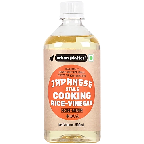 Rice Vinegar | Japanese Style Cooking (Hon-Mirin) – Sweet Rice Hon Mirin, Perfect for Soups -Traditionally Brewed - All Natural – No Artificial Flavors &amp; Preservatives – Urban Platter – 500ml