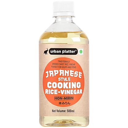Rice Vinegar | Japanese Style Cooking (Hon-Mirin) – Sweet Rice Hon Mirin, Perfect for Soups -Traditionally Brewed - All Natural – No Artificial Flavors &amp; Preservatives – Urban Platter – 500ml