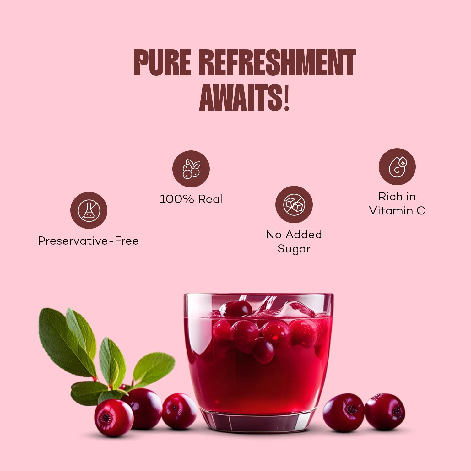 Cranberry Juice | Canadian - Natural - Rich Source Of Vitamin C - No Added Preservatives, Color &amp; No Added Sugar - Urban Platter - 1000ml