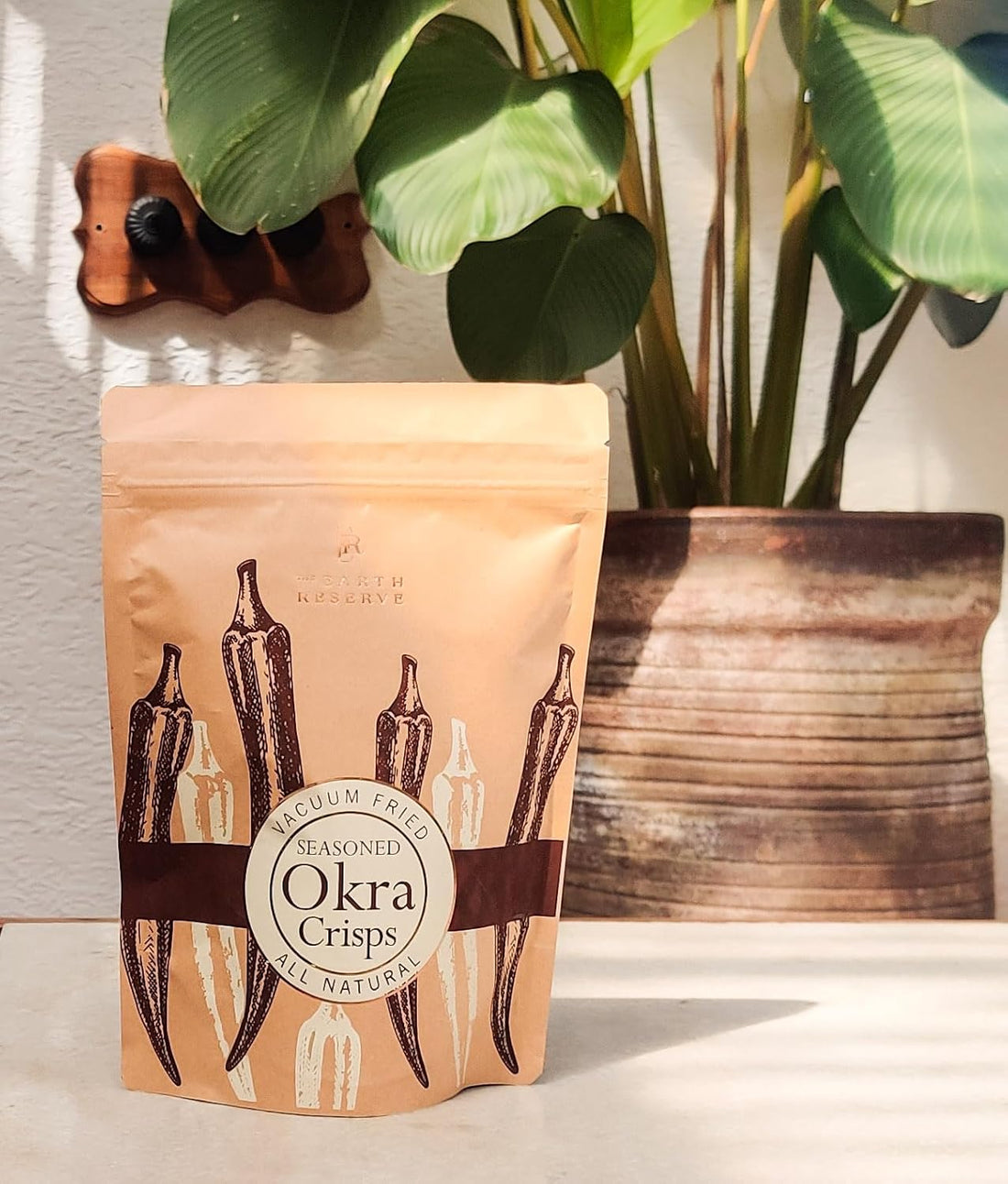 Okra Crisps | (Vacuum Fried) - Seasoned - All Natural - No Added Colour, Flavour &amp; Preservative - The Earth Reserves - 50gm