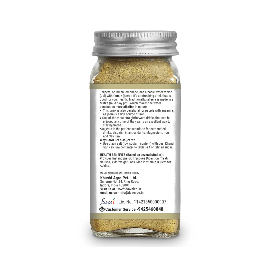 Jaljeera | Ready Mix - An Indian Tranquilizer - Added Desi Khand and Black Salt - No Adulteration &amp; No Added Preservatives - Dawn Lee - 100gm Bottle