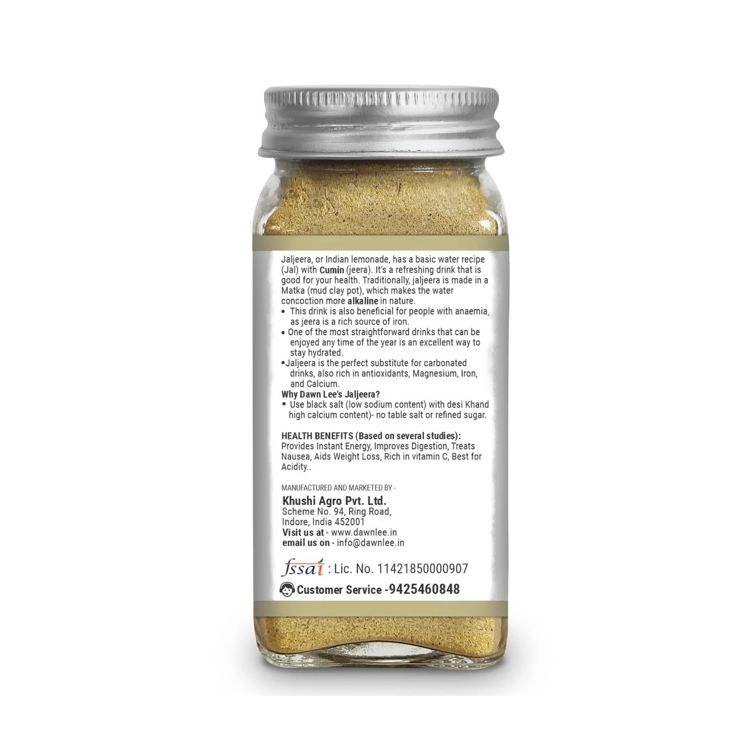 Jaljeera | Ready Mix - An Indian Tranquilizer - Added Desi Khand and Black Salt - No Adulteration &amp; No Added Preservatives - Dawn Lee - 100gm Bottle