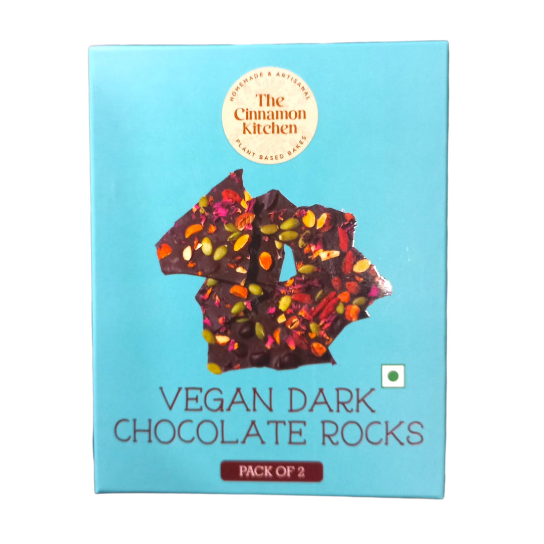 Dark Chocolate | Vegan Dark Chocolate Rocks - Organic - Vegan, Gluten Free, PCOS Free & Refined Sugar Free - The Cinnamon Kitchen - Pack Of 2