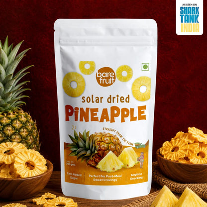 Fruit Bites | Solar (Pineapple) - 1 00% Real Fruits - Zero Added Sugar, No Added Sugar, &amp;amp; No Added Preservatives - Bare Fruit - 200gm